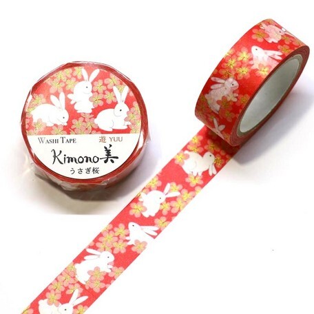 Rabbit Cherry Blossom Washi Tape