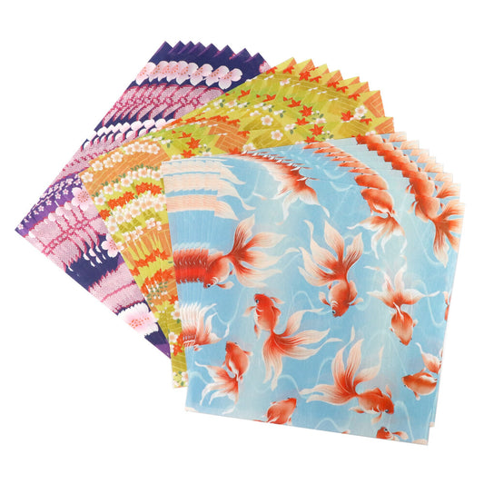 Yuzen Washi Fish Pattern - Chiyogami Origami Paper