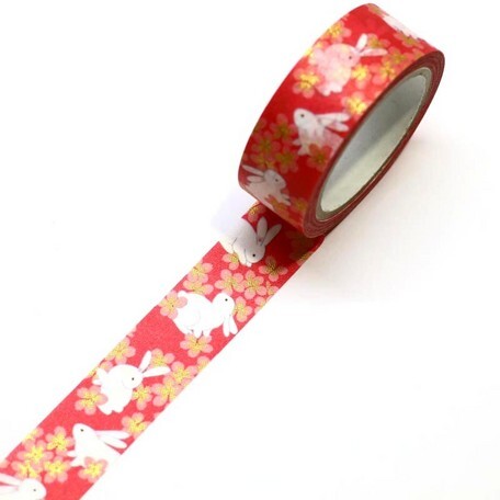 Rabbit Cherry Blossom Washi Tape