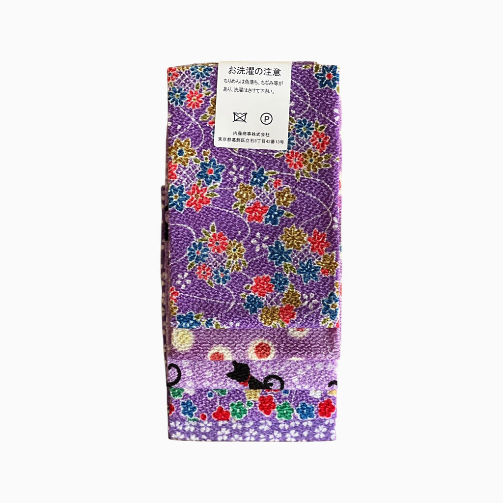 Japanese Crepe Fabrics - Kyoto Yuzen pattern in Purple