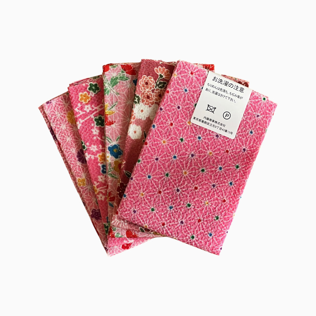 Japanese Crepe Fabrics - Kyoto Yuzen pattern in Pink