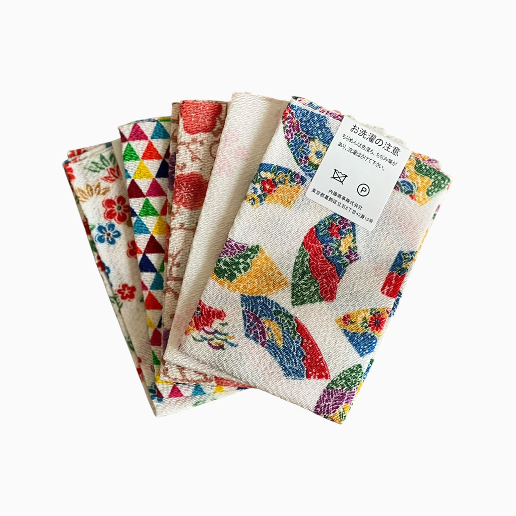 Japanese Crepe Fabrics - Kyoto Yuzen pattern in White