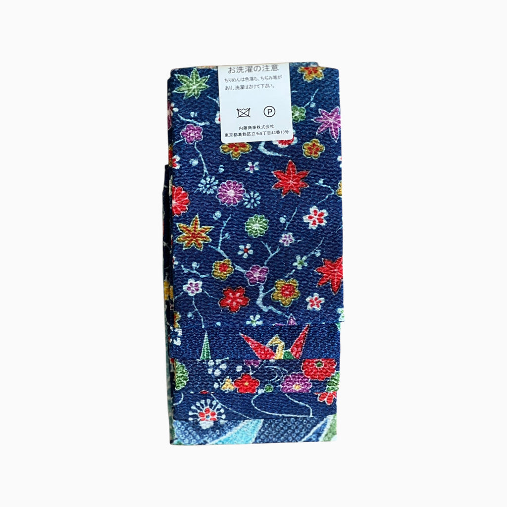 Japanese Crepe Fabrics - Kyoto Yuzen pattern in Blue