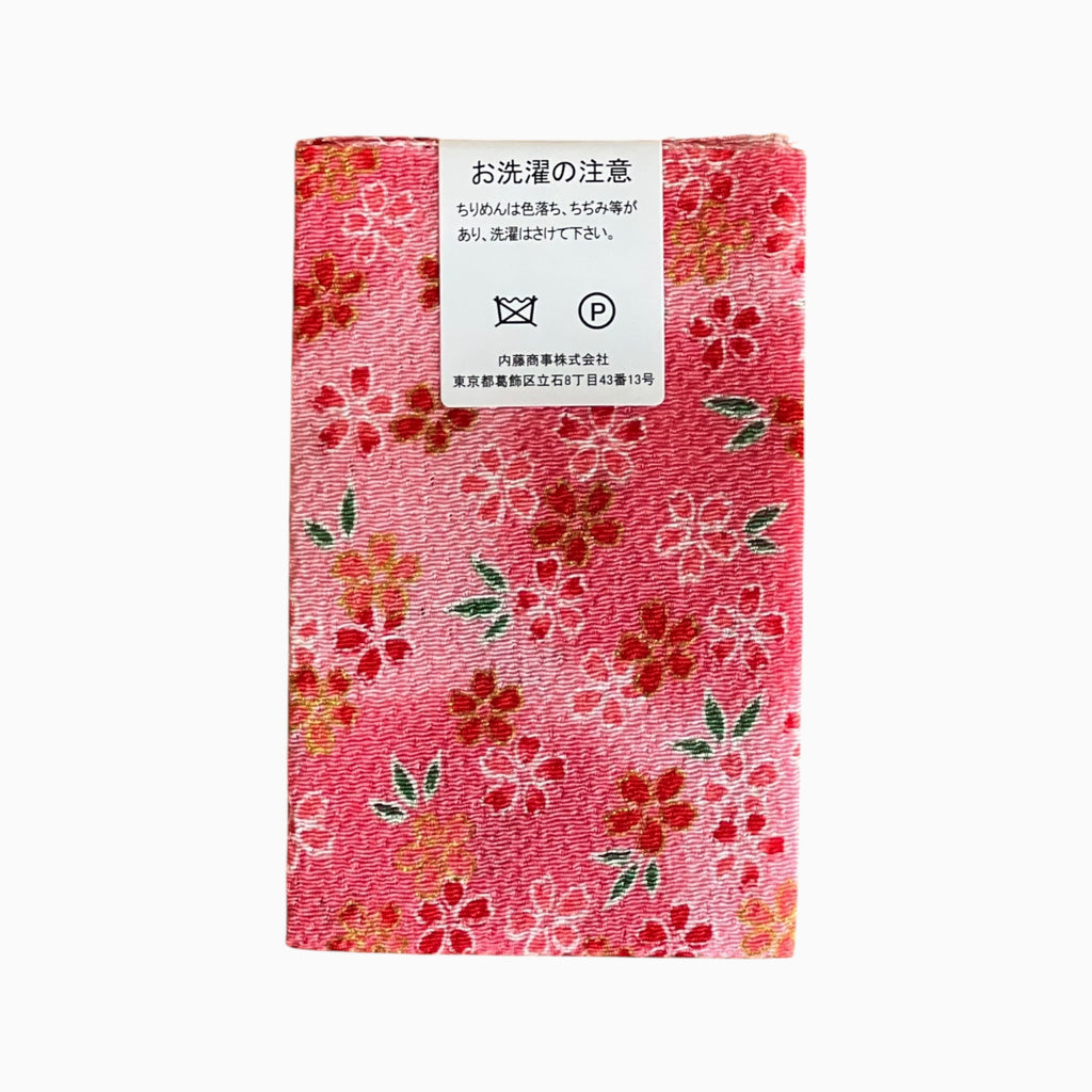 Gold / Silver Printed Japanese Crepe Fabrics - Yuzen pattern in Pink