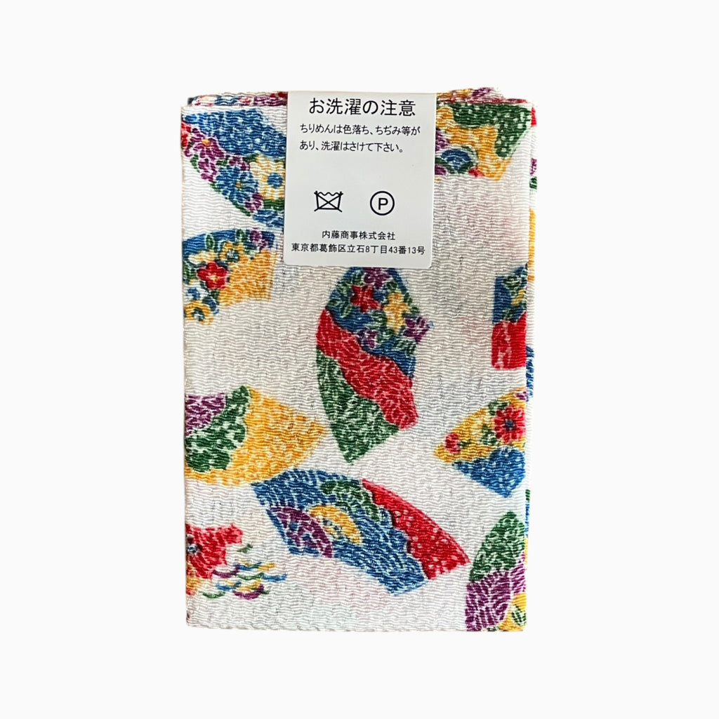 Japanese Crepe Fabrics - Kyoto Yuzen pattern in White