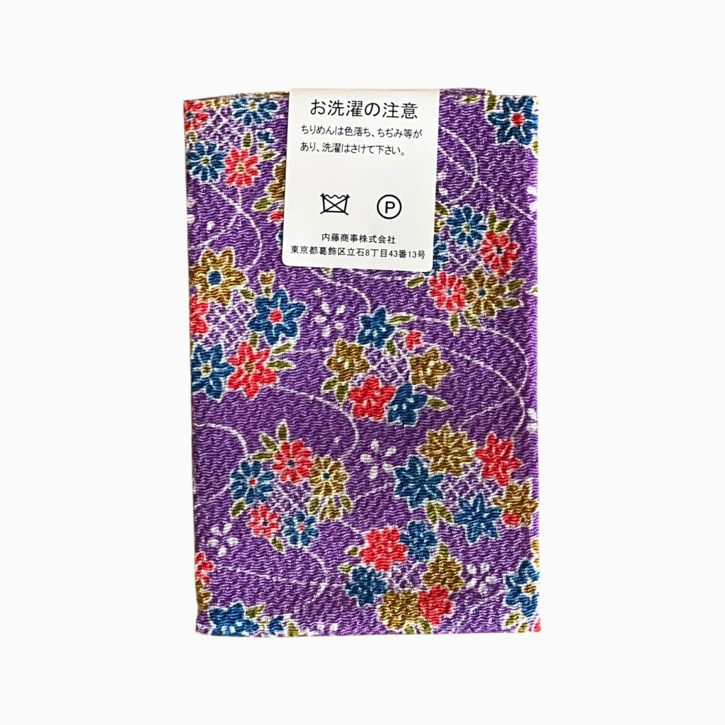 Japanese Crepe Fabrics - Kyoto Yuzen pattern in Purple